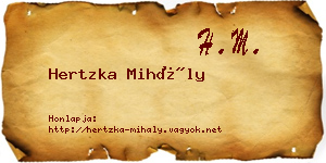 Hertzka Mihály névjegykártya